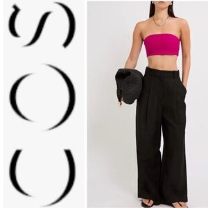 COS Lotus Linen Bustier Top NWT Size 12 | Hot Pink Strapless Minimalist Chic